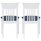 Linon Home Decor Jenny Side Chair with Navy Blue Faux Leather Cushion Seat in White (Set of 2), , large