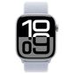 Apple Watch Series 10 GPS + Cellular 46mm Silver Aluminum Case with Blue Cloud Sport Loop, , large