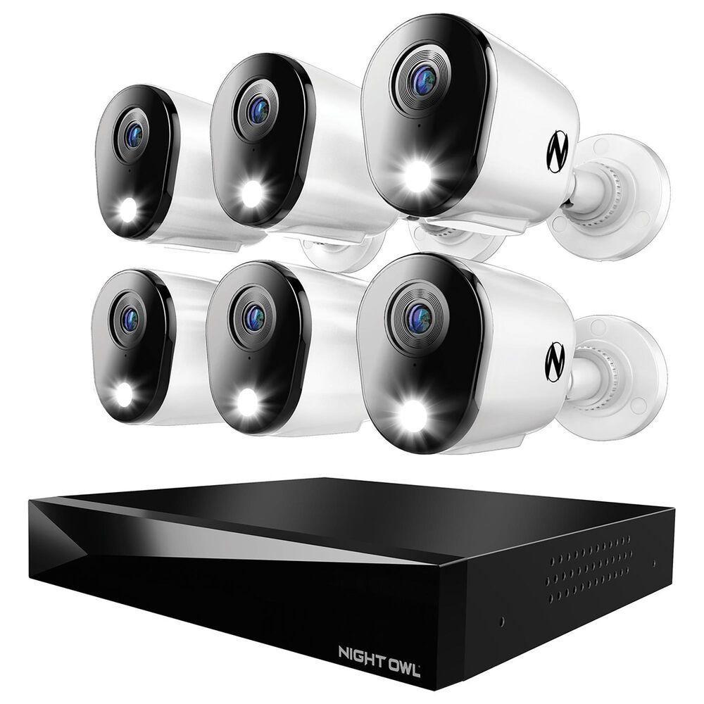 Night Owl 2-Way Audio 12 Channel DVR Security System with 2TB Hard Drive and 6 Wired 4K Deterrence Cameras, , large