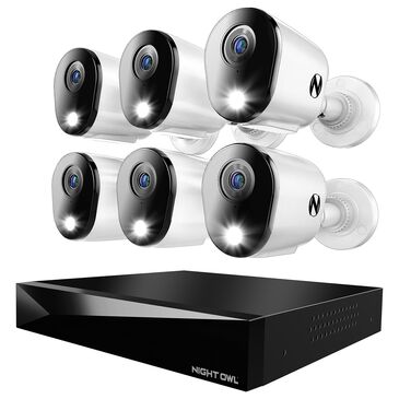Night Owl 2-Way Audio 12 Channel DVR Security System with 2TB Hard Drive and 6 Wired 4K Deterrence Cameras, , large