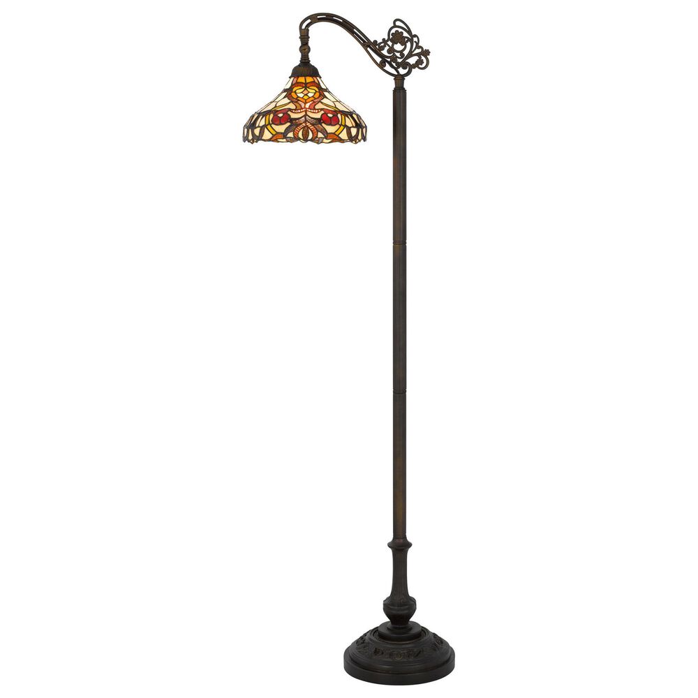 Cal Lighting Bellscroft Tiffany Floor Lamp in Matte Black, , large