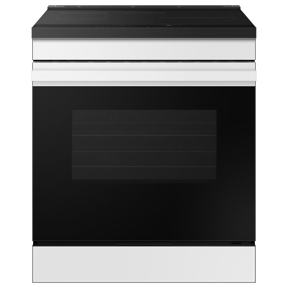 Samsung Bespoke Bespoke 6.3 Cu. Ft. Smart Slide-In Electric Induction Range with Anti-Scratch Glass Cooktop and Air Fry in White Glass, , large