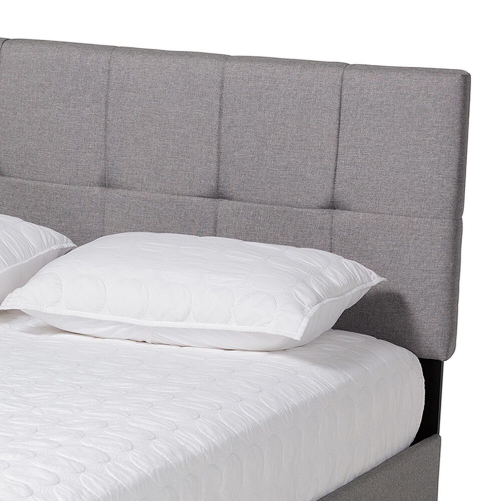 Baxton Studio Netti Queen Storage Bed with Light Grey Upholstered in Black, , large