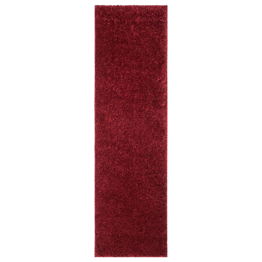 Safavieh August Shag 2"3" x 12" Burgundy Runner, , large