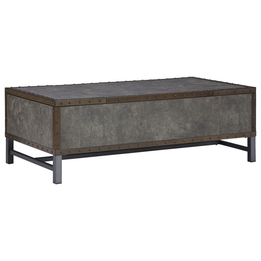 Ashley Derrylin Lift Top Coffee Table in Bronze and Brown, , large