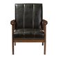 Baxton Studio Nikko Lounge Chair with Cocoa Leg in Black , , large