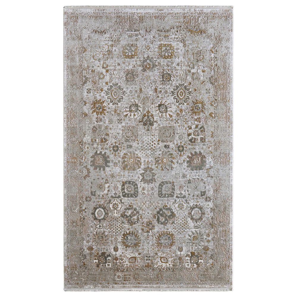 Feizy Cadiz Ivory and Beige 3"1" x 5" Area Rug, , large