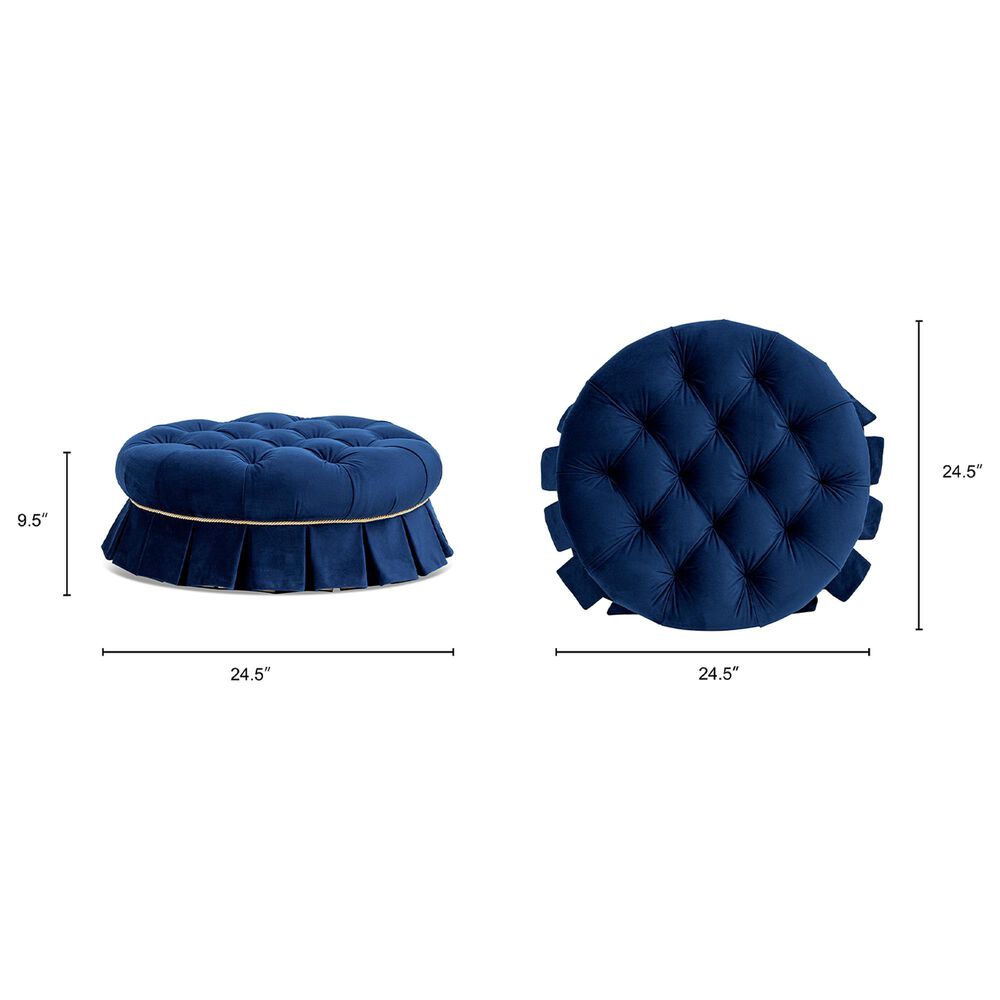 Jennifer Taylor Home Roquefort 24.5" Dog Sofa Bed with Box-Pleated Skirt in Navy Blue, , large