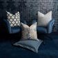 D.V. KAP Home Lena Flange 24" Square Throw Pillow in Lapis, , large