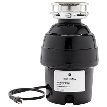 GE Appliances 3/4 HP Continuous Feed Corded Garbage Disposal in Black, , large