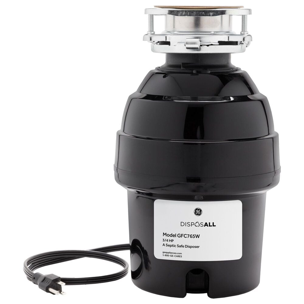 GE Appliances 3/4 HP Continuous Feed Corded Garbage Disposal in Black, , large