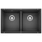 Blanco Precis 30" 50/50 Equal Double Bowl Kitchen Sink in Anthracite, , large