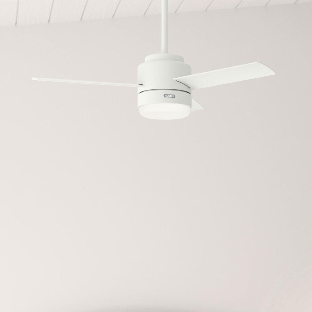 Hunter Gilmour 44&quot; Outdoor Ceiling Fan with LED Lights in Matte White, , large