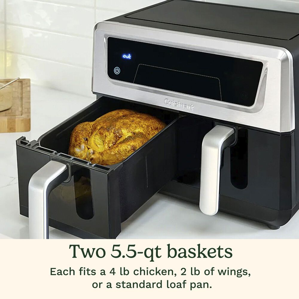 Cuisinart 11-qt Dual Basket Air Fryer Pro in Black Stainless, , large