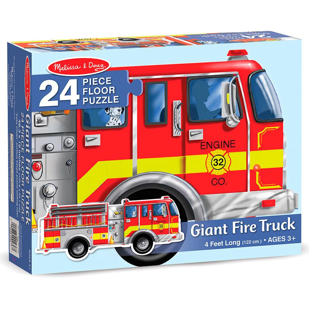 Melissa & Doug Giant Fire Truck Floor Puzzle - 24 Pieces, , large