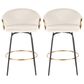 Lumisource Claire Swivel Counter Stool with Cream Cushion in Gold and Black (Set of 2), , large