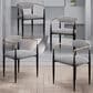 Morden Fort Modern Boucle Arm Chair with Grey Cushion in Black and Gold (Set of 4), , large
