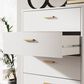 Ashley Socalle 5-Drawer Chest in Matte White and Gold, , large