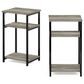 HOMLUX 3-Tier Metal Frame End Table with Storage Shelves in French Oak Grey and Black (Set of 2), , large