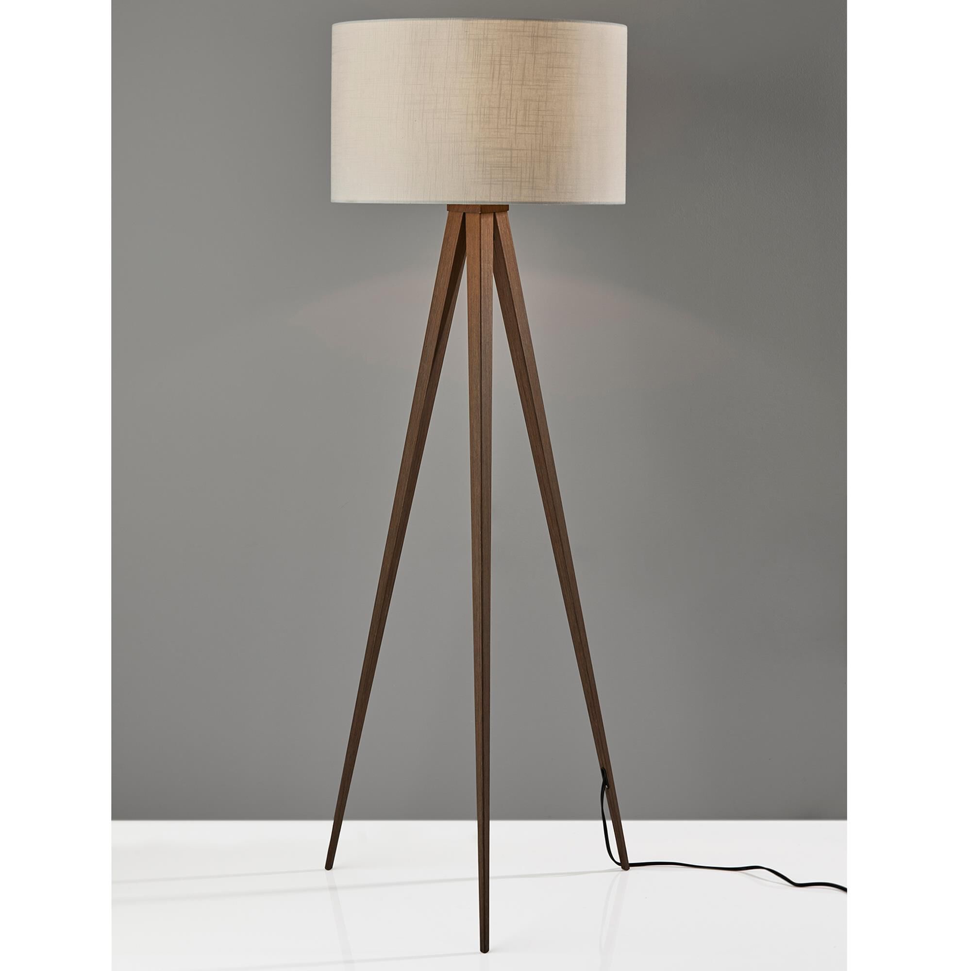 Adesso Director Floor Lamp in Walnut