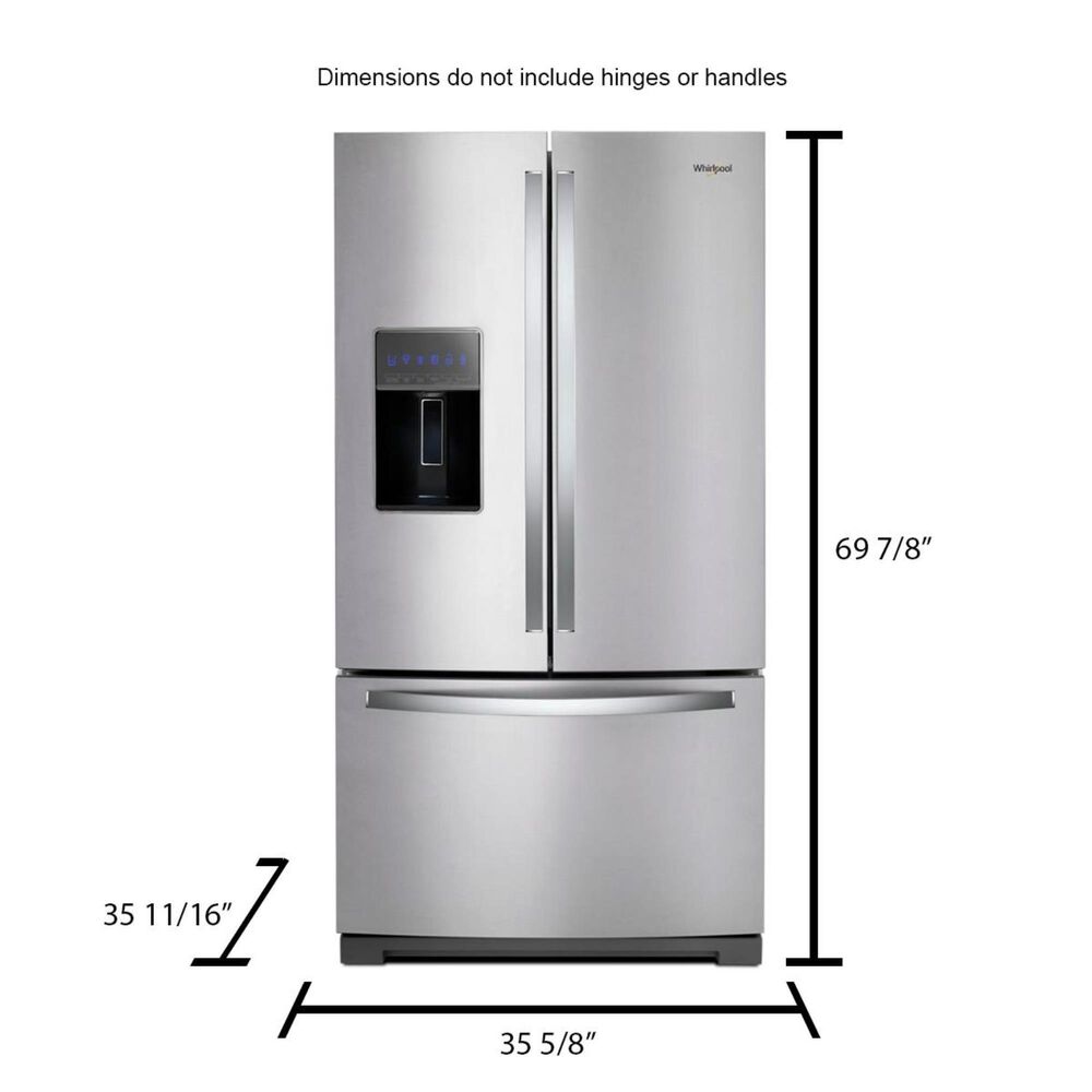 Whirlpool 27 Cu. Ft. 36&quot; Wide French Door Refrigerator in Fingerprint Resistant Stainless Steel  with Dual Icemaker, , large