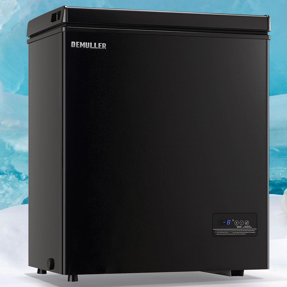 HOMLUX 4 Cu. Ft. Deep Chest Freezer with Removable Basket in Black, , large