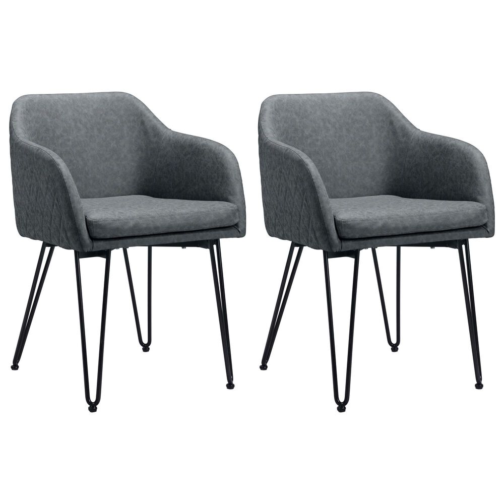 Zuo Modern Braxton Dining Chair in Vintage Gray/Black (Set of 2), , large