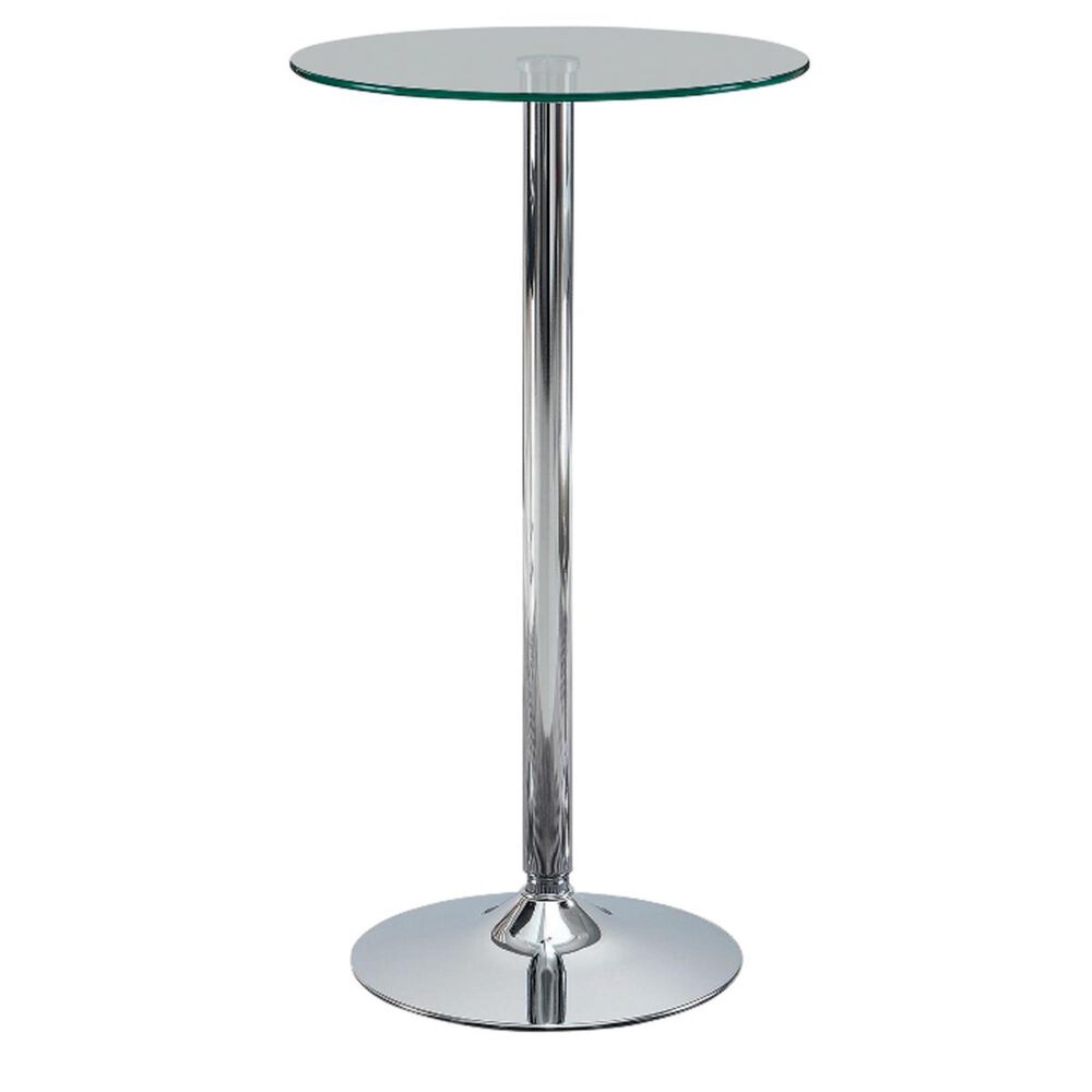 Pacific Landing Bar Table with Glass Top in Polished Chrome, , large