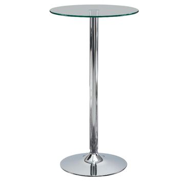 Pacific Landing Bar Table with Glass Top in Polished Chrome, , large