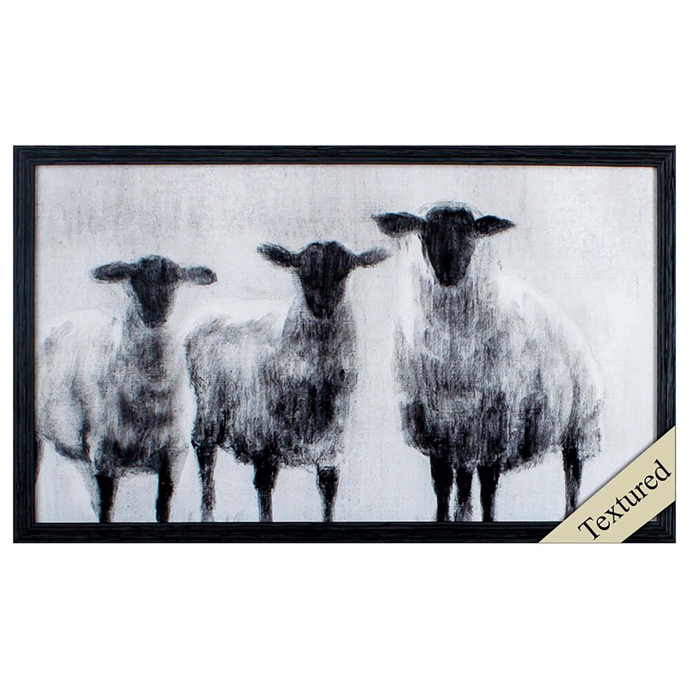 Propac Rustic Sheep I Wall Art in Black and White, , large