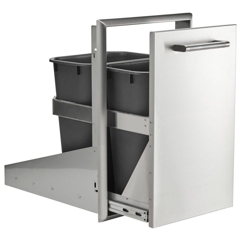 Coyote Outdoor 18&quot; Front To Back Trash Recycle Combo in Stainless Steel, , large