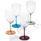 Oneida Entertain 365 Bottoms Up Wine Glasses in Clear, Purple, Blue, Green and Orange (Set of 4), , large