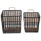 Maple and Jade Storage Basket with Handles in Matte Black and Brown (Set of 2), , large