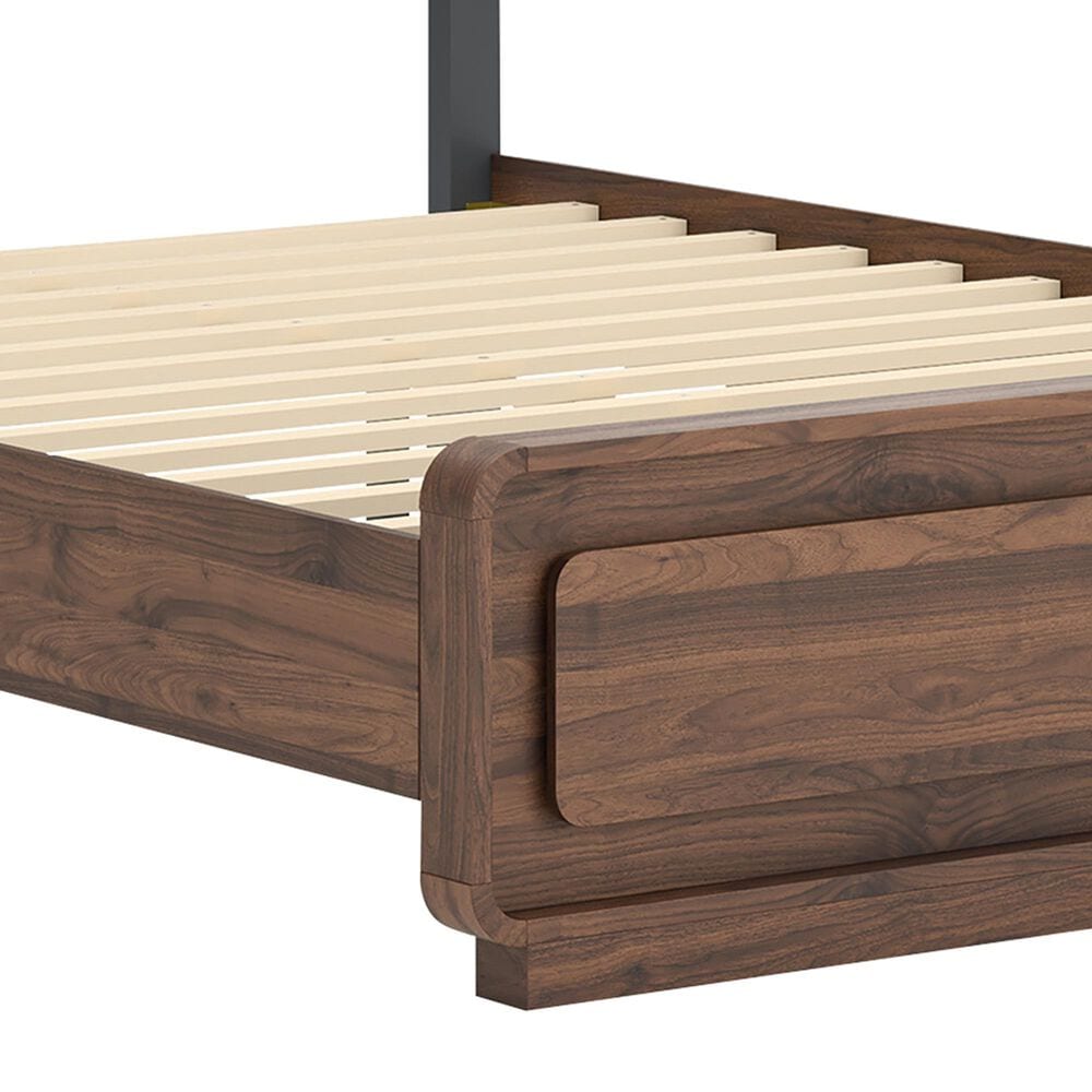 Ashley Fortlorn Queen Platform Bed in Walnut Brown with LED Light, , large