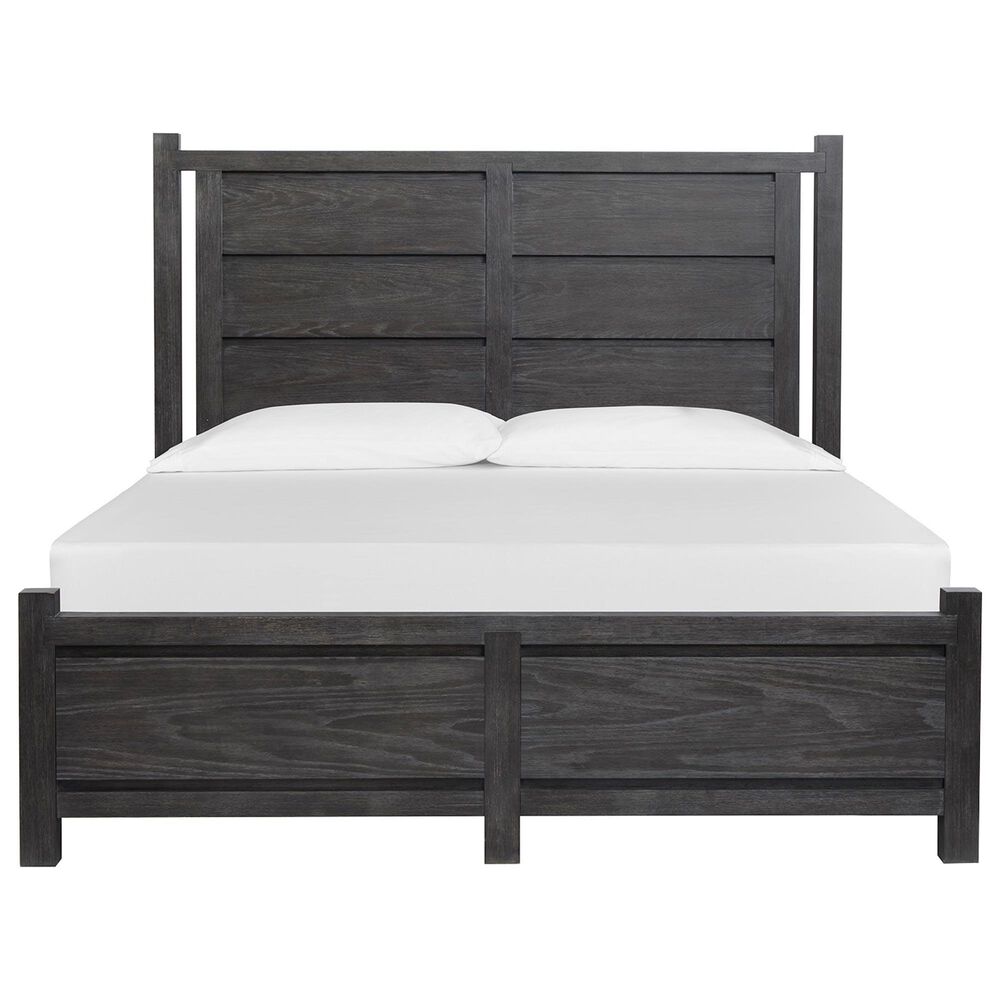 Nicolette Home Plum Creek 5 Piece King Panel Bedroom Set in Ravenwood Black, , large