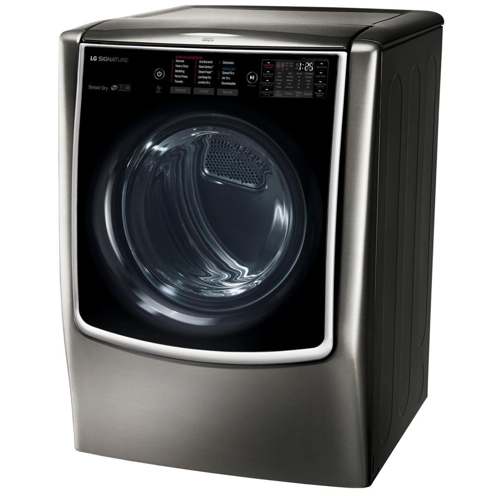 LG 9.0 Cu. Ft. Electric Dryer With Steam in Black Stainless Steel, , large