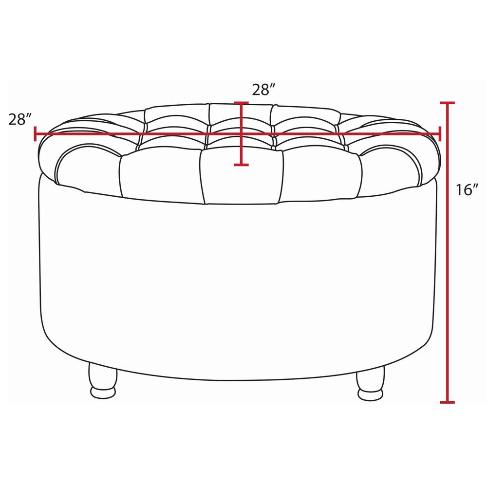 Regency Global Sourcing Knight 28" Round Storage Ottoman in Powder Blue, , large