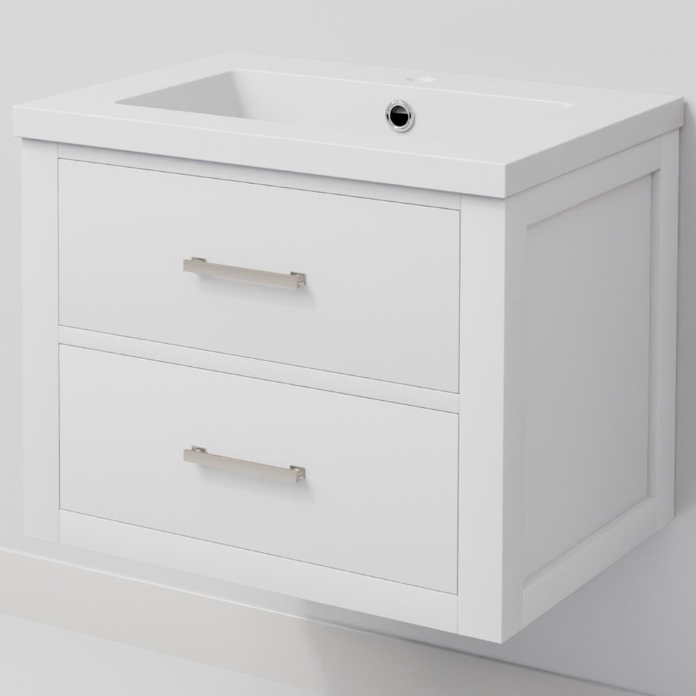 Lexora Home Castor 24" Single Bathroom Vanity in White with White Acrylic Top and Rectangular Sink, , large