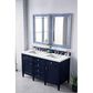 James Martin Vanities Brittany 60" Double Bathroom Vanity in Victory Blue with 3 cm Eternal Jasmine Pearl Silestone Top, Rectangular Sinks and FreePower Wireless Charger, , large