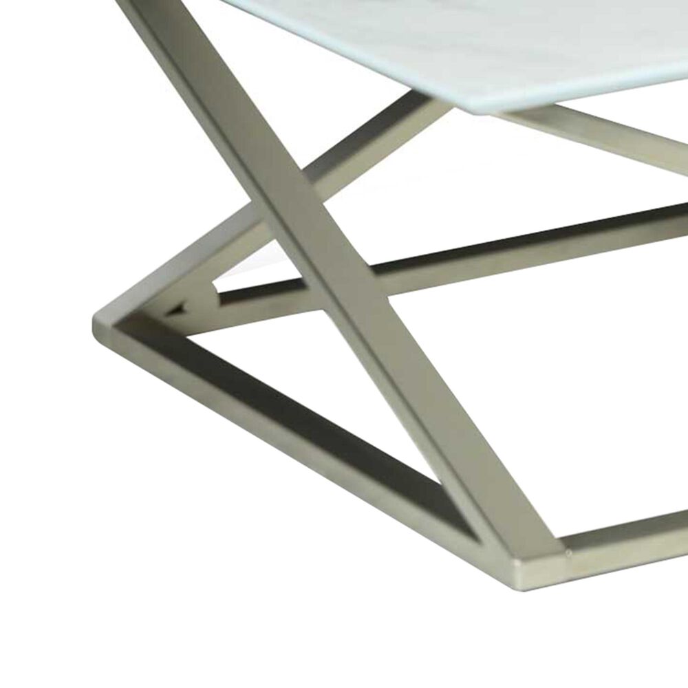 Steve Silver Zurich Cocktail Table in White and Pewter, , large
