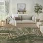 Nourison Garden Oasis GOA02 Ivory and Green 9" x 12" Indoor/Outdoor Area Rug, , large