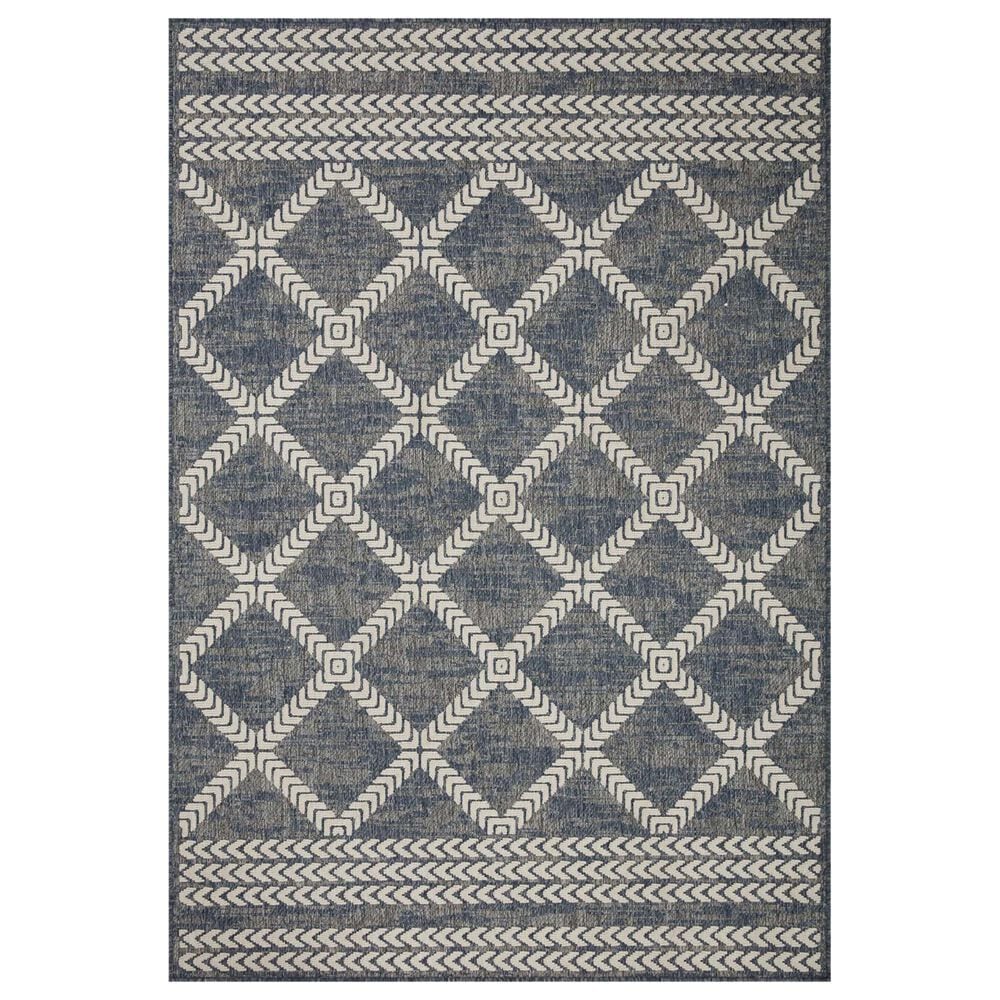 Loloi II Rainier RAI-05 3"11" x 5"11" Denim and Ivory Indoor/Outdoor Area Performance Rug, , large