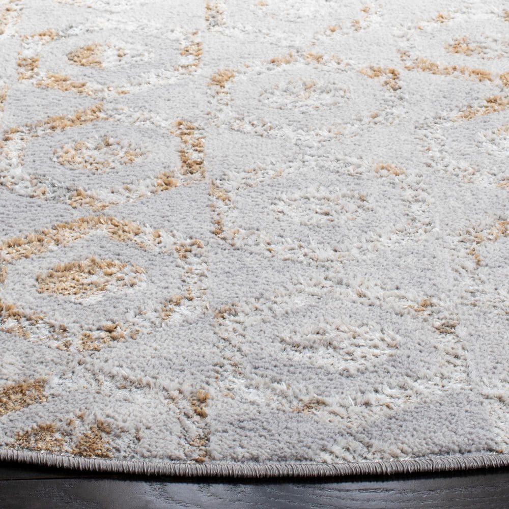 Safavieh Orchard 6&#39;7&quot; Round Grey and Gold Area Rug, , large