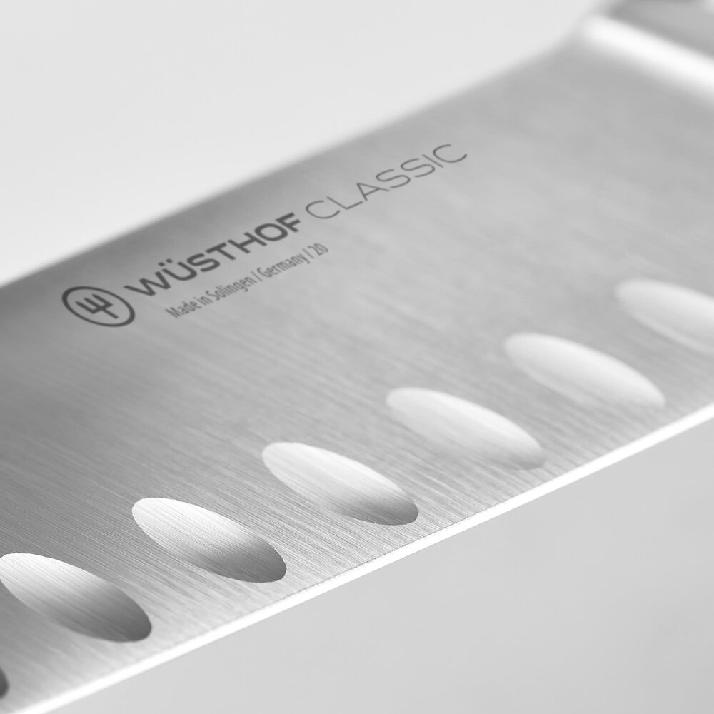 Wusthof Classic 5&quot; Hollow Edge Santoku Knife in Stainless Steel and Black, , large