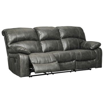 Signature Design by Ashley Dunwell Dual Power Reclining Sofa with Power Headrest in Steel, , large