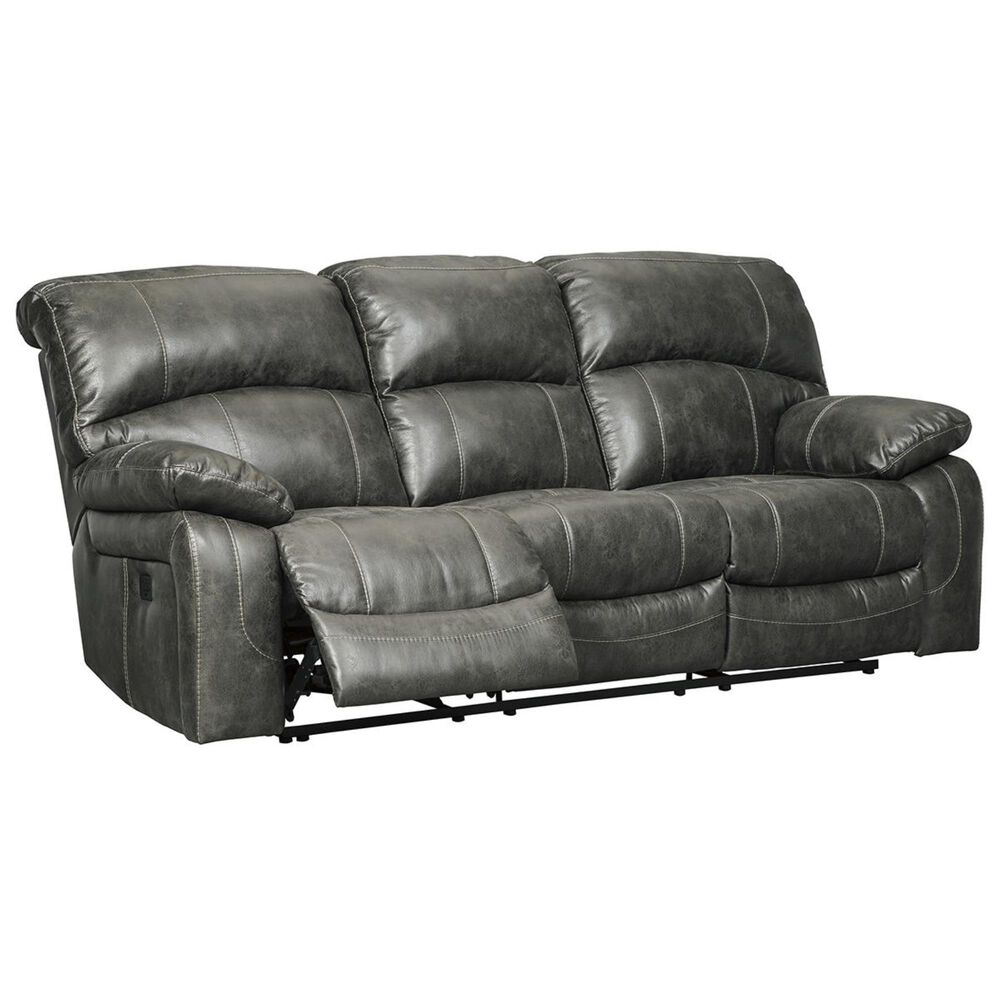 Signature Design by Ashley Dunwell Power Recliner Sofa with Adjustable Headrest in Steel, , large