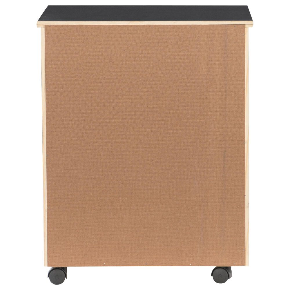 Linon Home Decor Cary 6-Drawer Wide Rolling Cart in Black, , large