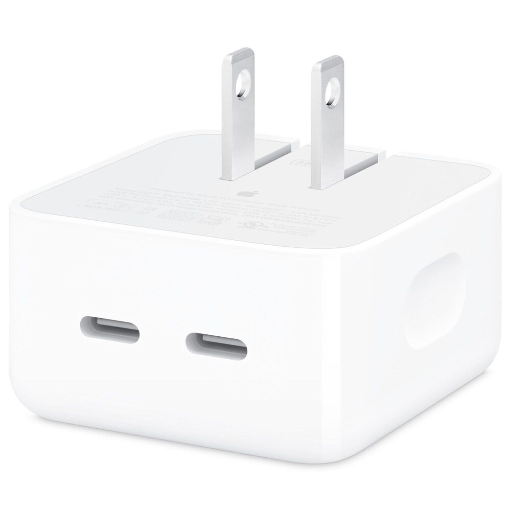 Apple 35W Dual USB-C Port Compact Power Adapter in White, , large