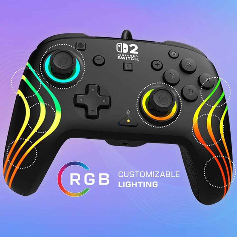 Turtle Beach Afterglow Wave Wired RBG Gaming Controller for Nintendo Switch 2 in Black, , large