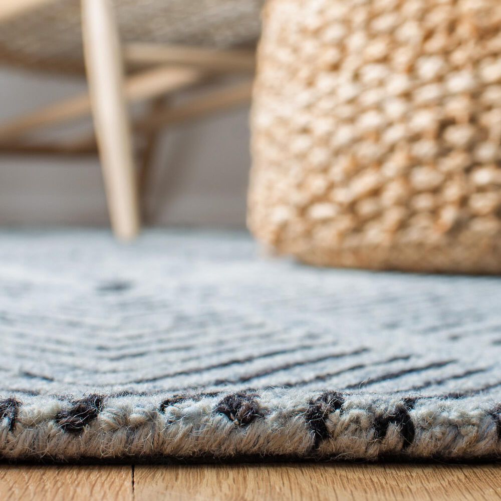Safavieh Micro-Loop 4&#39; x 6&#39; Light Blue and Charcoal Area Rug, , large